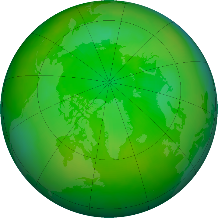 Arctic ozone map for July 2003